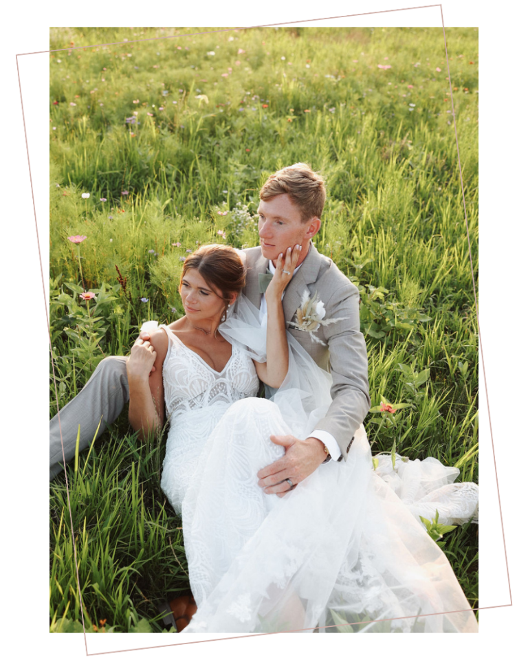 wedding at special event venue eastern shore maryland summer wildflower grass